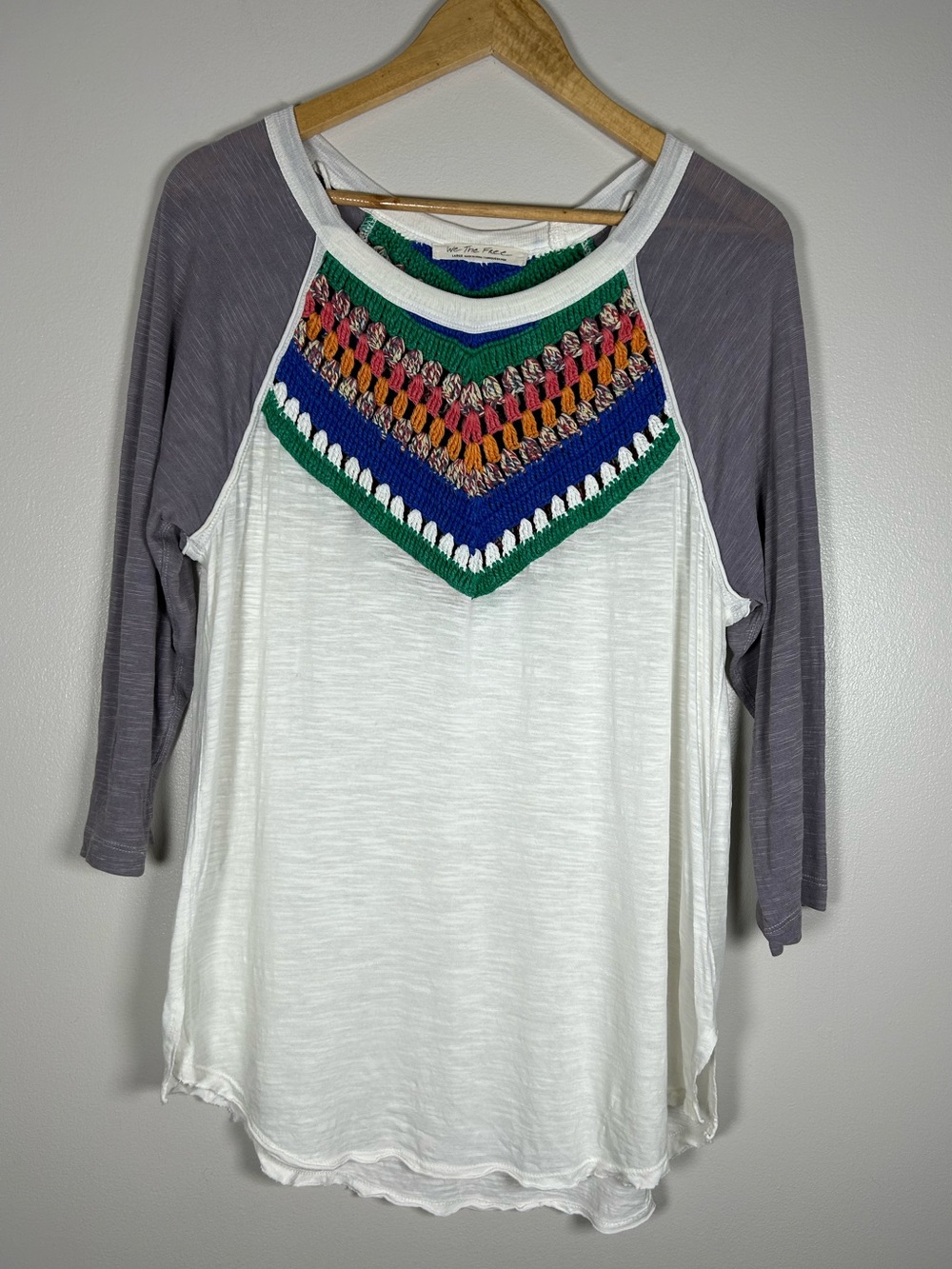 We The Free Free People Boho Spring Bound Crochet Chevron Top - Picture 2 of 13